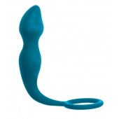 Бирюзовое эрекционное кольцо Sensation с анальным стимулятором - Lola Games - в Южно-Сахалинске купить с доставкой