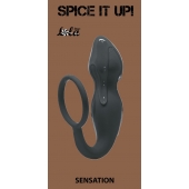 Серое эрекционное кольцо Sensation с анальным стимулятором - Lola Games - в Южно-Сахалинске купить с доставкой