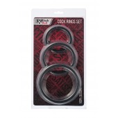 Набор из 3 чёрных эрекционных колец - ToyFa - в Южно-Сахалинске купить с доставкой