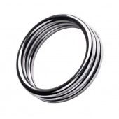 Металлическое эрекционное кольцо с рёбрышками размера L - ToyFa - в Южно-Сахалинске купить с доставкой