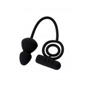 Чёрное эрекционное кольцо с вибростимулятором и анальным хвостом - Erotist Adult Toys - в Южно-Сахалинске купить с доставкой