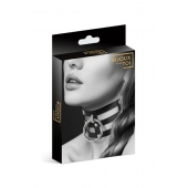 Чёрный тройной чокер с большим кольцом - Bijoux Pour Toi - купить с доставкой в Южно-Сахалинске