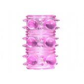 Розовая насадка на пенис Rings Armour - Lola Games - в Южно-Сахалинске купить с доставкой