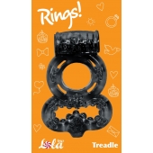 Чёрное эрекционное кольцо Rings Treadle с подхватом - Lola Games - в Южно-Сахалинске купить с доставкой