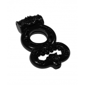 Чёрное эрекционное кольцо Rings Treadle с подхватом - Lola Games - в Южно-Сахалинске купить с доставкой