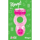 Розовое эрекционное кольцо с вибрацией Rings Ringer - Lola Games - в Южно-Сахалинске купить с доставкой