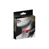 Красный узенький чокер с кольцом - Bijoux Pour Toi - купить с доставкой в Южно-Сахалинске