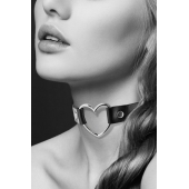 Чёрный чокер с кольцом в форме сердца - Bijoux Pour Toi - купить с доставкой в Южно-Сахалинске