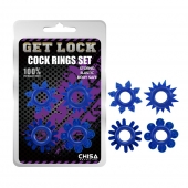 Набор из 4 синих колец Get Lock - Chisa - в Южно-Сахалинске купить с доставкой
