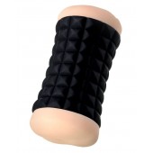 Двухсторонний мастурбатор JOS JANICE в черном цилиндре - JOS - в Южно-Сахалинске купить с доставкой