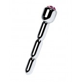 Серебристый уретральный плаг со стразом - 7 см. - ToyFa - купить с доставкой в Южно-Сахалинске