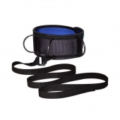 Чёрно-синий неопреновый ошейник с поводком - Sitabella - купить с доставкой в Южно-Сахалинске