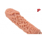 Насадка на фаллос с рельефными складочками - 14,7 см. - KOKOS - в Южно-Сахалинске купить с доставкой