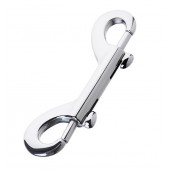 Серебристый двухсторонний карабин TOYFA Metal - ToyFa - купить с доставкой в Южно-Сахалинске