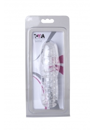 Прозрачная, закрытая насадка с шипами и точками - 13,5 см. - Toyfa Basic - в Южно-Сахалинске купить с доставкой