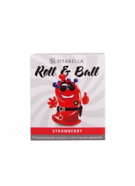 Стимулирующий презерватив-насадка Roll   Ball Strawberry - Sitabella - купить с доставкой в Южно-Сахалинске