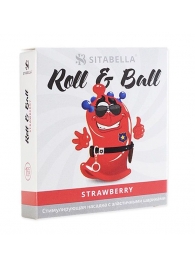 Стимулирующий презерватив-насадка Roll   Ball Strawberry - Sitabella - купить с доставкой в Южно-Сахалинске
