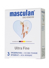 Ультратонкие презервативы Masculan Ultra Fine с обильной смазкой - 3 шт. - Masculan - купить с доставкой в Южно-Сахалинске