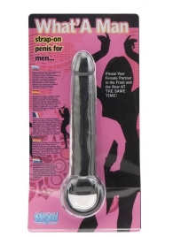 Чёрная насадка на пенис для анальной стимуляции WHATA MAN - 16 см. - Seven Creations - в Южно-Сахалинске купить с доставкой