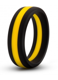 Черно-желтое силиконовое эрекционное кольцо Silicone Go Pro Cock Ring - Blush Novelties - в Южно-Сахалинске купить с доставкой