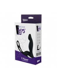 Черный вибромассажер простаты P-PLEASER W ERECTION ENHANCE - Dream Toys - в Южно-Сахалинске купить с доставкой