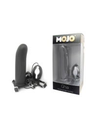 Черный страпон с вибратором Mojo Ghia - Seven Creations - купить с доставкой в Южно-Сахалинске