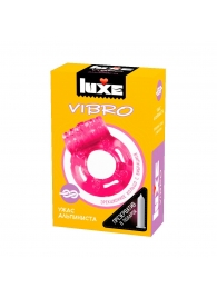 Розовое эрекционное виброкольцо Luxe VIBRO  Ужас Альпиниста  + презерватив - Luxe - в Южно-Сахалинске купить с доставкой