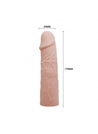Закрытая телесная насадка-фаллос - 17 см. - Sex Expert - в Южно-Сахалинске купить с доставкой