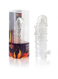 Закрытая прозрачная рельефная насадка Crystal sleeve - 13 см. - Erowoman-Eroman - в Южно-Сахалинске купить с доставкой