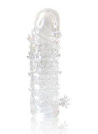 Закрытая прозрачная рельефная насадка Crystal sleeve - 13 см. - Erowoman-Eroman - в Южно-Сахалинске купить с доставкой
