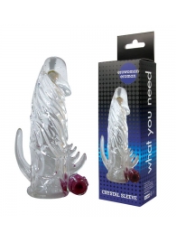 Закрытая прозрачная вибронасадка на пенис Crystal Sleeve Vibe - Erowoman-Eroman - в Южно-Сахалинске купить с доставкой