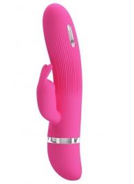 Розовый вибратор Ingram с электростимуляцией - 19,2 см. - Baile - купить с доставкой в Южно-Сахалинске