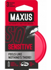 Ультратонкие презервативы в железном кейсе MAXUS Sensitive - 3 шт. - Maxus - купить с доставкой в Южно-Сахалинске