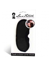Черная маска на глаза Peek-a-Boo - Lux Fetish - купить с доставкой в Южно-Сахалинске