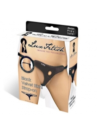 Черные плюшевые трусики для страпона - Lux Fetish - купить с доставкой в Южно-Сахалинске