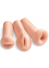 Комплект из 3 мастурбаторов All 3 Holes: вагина, анус, ротик - Pipedream - в Южно-Сахалинске купить с доставкой
