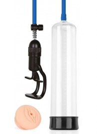 Прозрачная вакуумная помпа Sex Expert с насадкой-вагиной - Sex Expert - в Южно-Сахалинске купить с доставкой