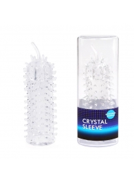 Закрытая рельефная насадка Crystal sleeve с усиками - 12 см. - Erowoman-Eroman - в Южно-Сахалинске купить с доставкой