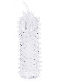 Закрытая рельефная насадка Crystal sleeve с усиками - 12 см. - Erowoman-Eroman - в Южно-Сахалинске купить с доставкой