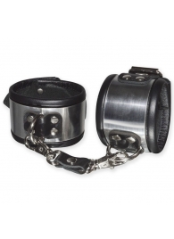 Эффектные серебристо-черные наручники с металлическим блеском - Sitabella - купить с доставкой в Южно-Сахалинске