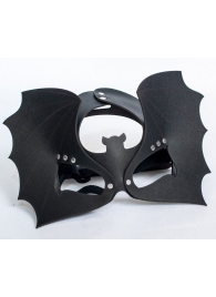 Черная кожаная маска на глаза  Летучая мышь - Sitabella - купить с доставкой в Южно-Сахалинске