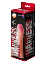 Телесная реалистичная насадка на Harness с коннектором BLACK LINE - 17 см. - LOVETOY (А-Полимер) - купить с доставкой в Южно-Сахалинске