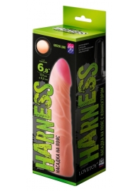 Фаллическая насадка на трусики харнесс - 17,5 см. - LOVETOY (А-Полимер) - купить с доставкой в Южно-Сахалинске