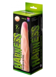 Телесная насадка с венками на Harness с коннектором GREEN LINE - 18 см. - LOVETOY (А-Полимер) - купить с доставкой в Южно-Сахалинске