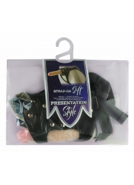 Черный пояс-трусики с двумя насадками Soft-Dolli - 16,5 и 10,5 см. - LOVETOY (А-Полимер) - купить с доставкой в Южно-Сахалинске