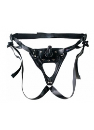 Черный пояс-трусики с насадкой  Soft-Принц  - 17 см. - LOVETOY (А-Полимер) - купить с доставкой в Южно-Сахалинске