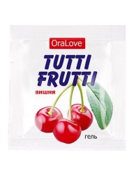 Пробник гель-смазки Tutti-frutti с вишнёвым вкусом - 4 гр. - Биоритм - купить с доставкой в Южно-Сахалинске