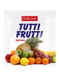 Пробник гель-смазки Tutti-frutti со вкусом тропических фруктов - 4 гр. - Биоритм - купить с доставкой в Южно-Сахалинске