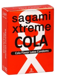 Ароматизированные презервативы Sagami Xtreme COLA - 3 шт. - Sagami - купить с доставкой в Южно-Сахалинске