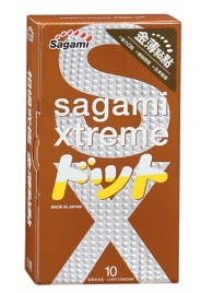 Презервативы Sagami Xtreme FEEL UP с точечной текстурой и линиями прилегания - 10 шт. - Sagami - купить с доставкой в Южно-Сахалинске